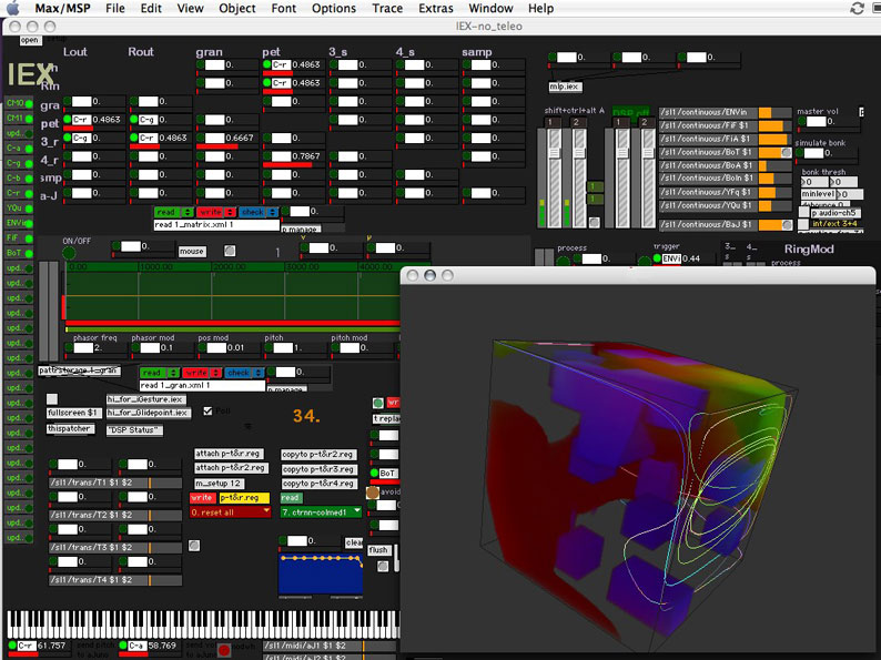 Screenshot of Oliver Bown's Max/MSP project.
