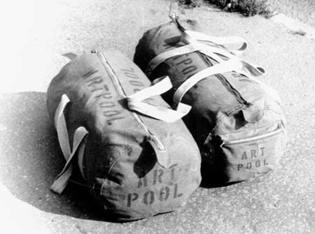 These two travel bags suitable for the two main methods of our travel, hitch-hiking and walking, emphasised the aim of the tour.