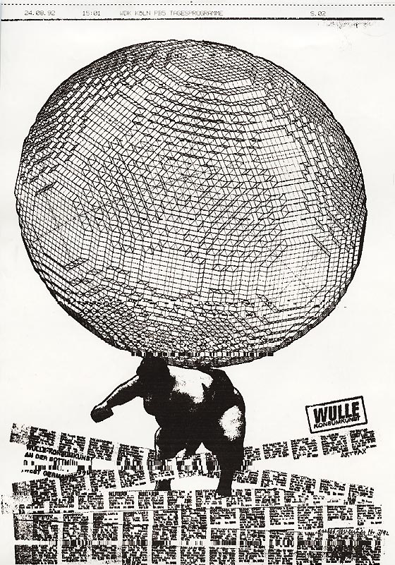 Fax by Wulle Konsumkunst for Artpool’s Faxzine, 1992.