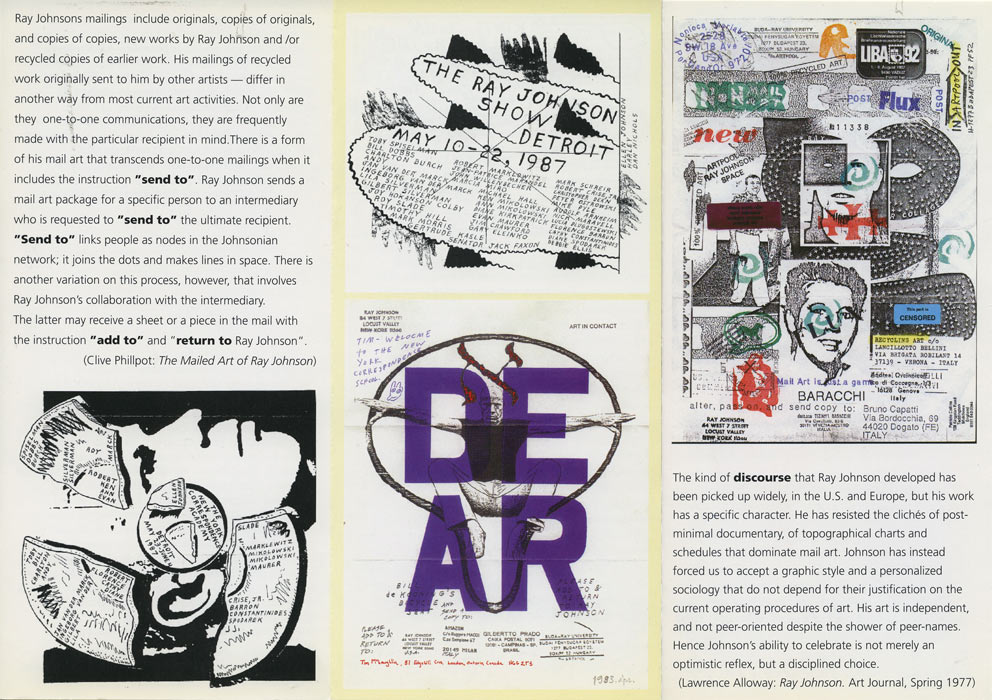 Artpool invites you to the opening of the exhibition “Correstpondence art of Ray Johnson”, 19th of February 1997