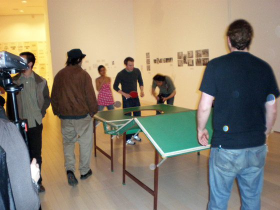 György Galántai’s reconstruction of Flux Ping Pong table at Fluxus East exhibition, Ludwig Museum, Budapest, 2008.