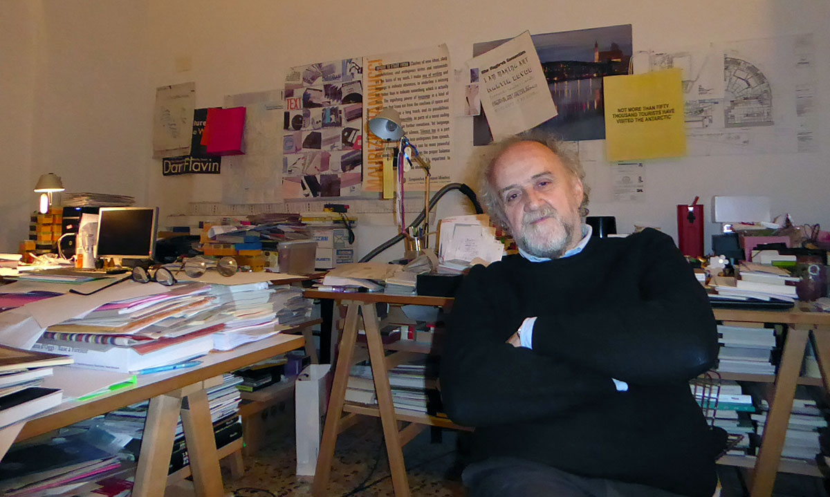Maurizio Nannucci in Zona Archive, Florence, Italy, 2016.