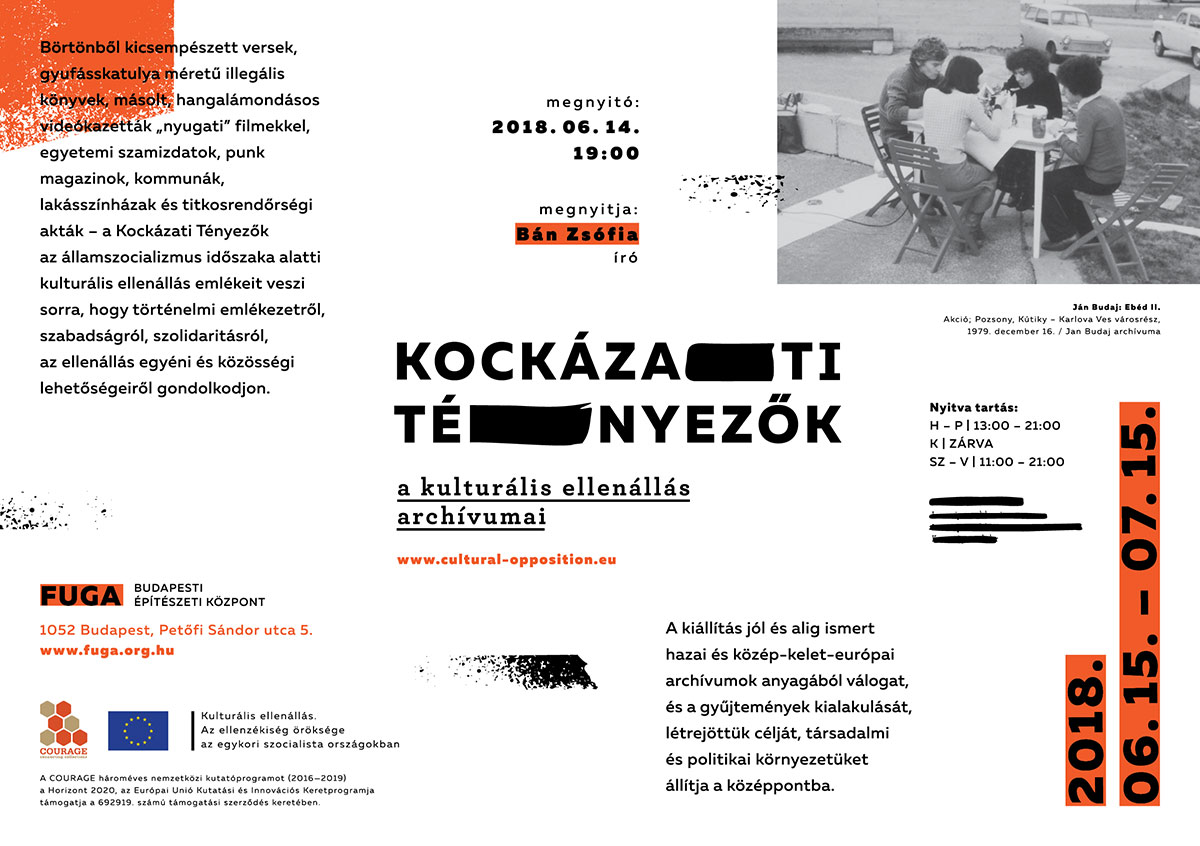 Kockázati tényezők kiállítás meghívója, FUGA, Budapest, 2018.