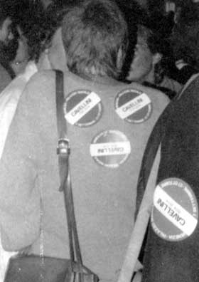 Cavellini stickers placed by Diana and Buster Cleveland in Kassel, Germany, 1982.