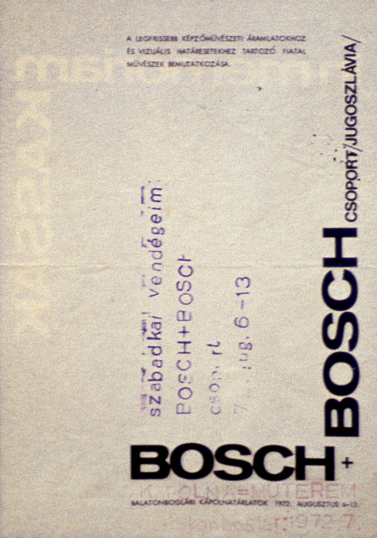 Documents of the exhibition by the Bosch + Bosch group from Yugoslavia