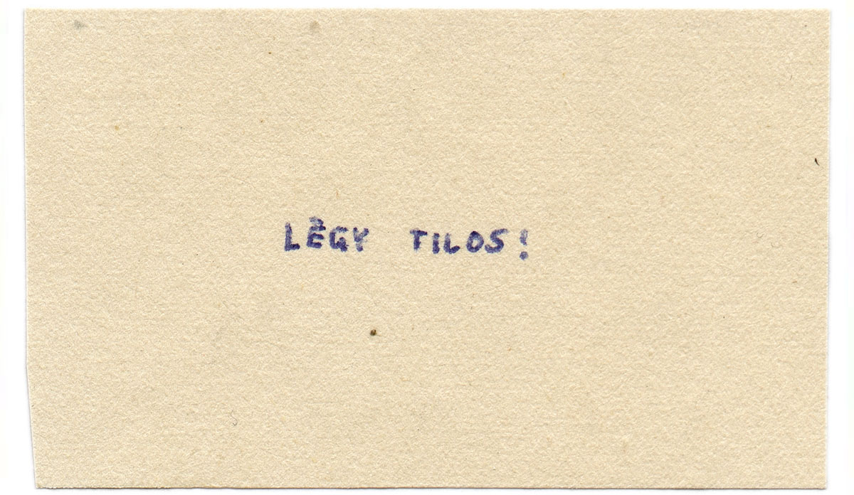 Szentjóby Tamás: Légy tilos!
