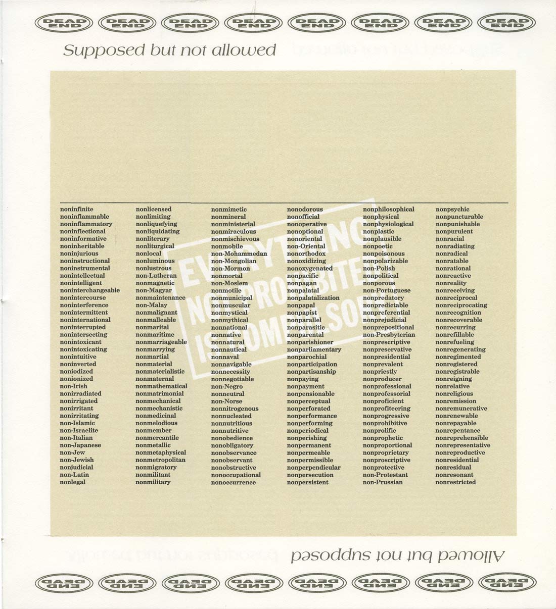 Bookwork by György Petri, PETRIfied forEAST, 1990.