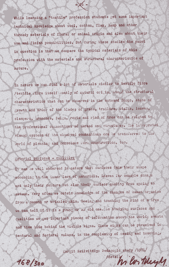 Margit Szilvitzky: Pedagogic study (excerpt), 1971.