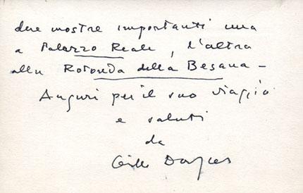 Letter by Gillo Dorfles to György Galántai, 1979.