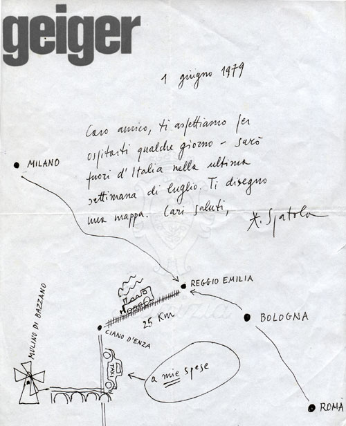 Mail art by Adriano Spatola, 1979.