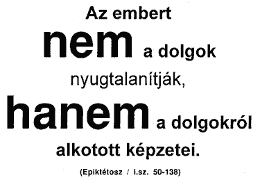 Az embert nem a dolgok nyugtalanítják, hanem a dolgokról alkotott képzetei. (Epiktétosz / i.sz. 50-138)