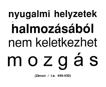 Nyugalmi helyzetek halmozásából nem keletkezhet mozgás (Zénon / i.e. 490-430)