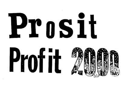 Prosit Profit 2000, card by Gerhard Jaschke