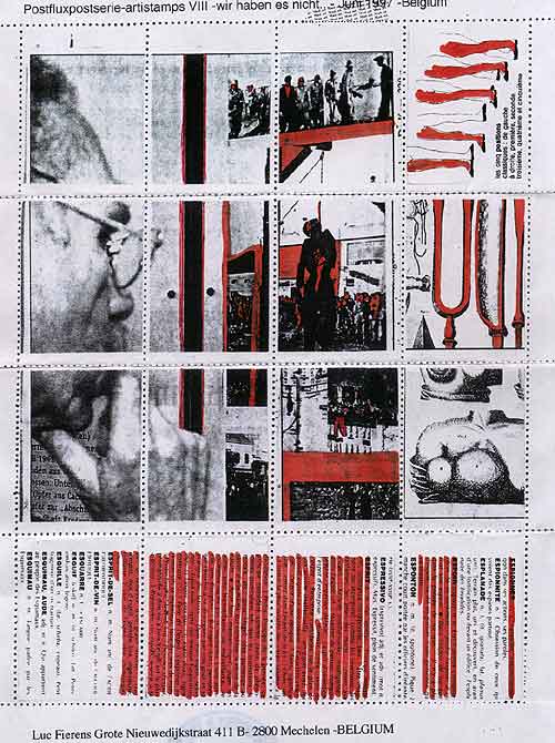 Artistamp sheet by Luc Fierens